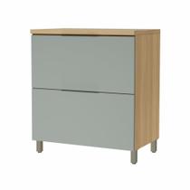 Balcão 1 Porta 1 Gaveta Marquesa 80cm 100% Mdf Móveis Nesher Nature/verde