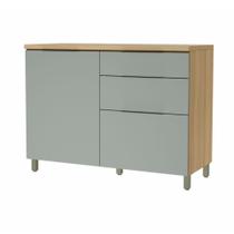 Balcão 1 Porta 3 Gavetas 120cm 100% MDF Marquesa Nature/Verde Balcão 1 Porta 3 Gavetas 120cm 100% MDF Marquesa Nature/Verde