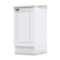 Balcão 1 Porta 40 cm Americana Branco com Tampo Calcare Henn