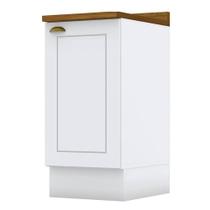 Balcão 1 Porta 40 Cm Nova York Branco Com Tampo Nature Henn