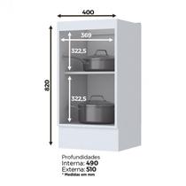 Balcão 1 Porta 40cm Americana Branco - Móveis Henn