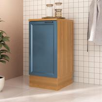 Balcão 1 Porta 41cm com Tampo Soho CabeCasa MadeiraOriginals Freijó/Azul Freijó/Azul