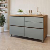 Balcão 1 Porta Basculante 4 Gavetas 120Cm 100% Mdf Rainha