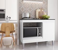 Balcão 105cm Para Cooktop E Forno Microondas Carla Branco Ajl