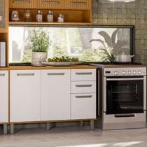 Balcão 120cm com Tampo 3 Portas 2 Gavetas Criare