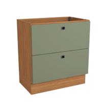 Balcão 2 Gavetas Kappesberg Pixel Canela/Verde Frevo 80cm