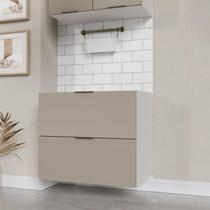 Balcão 2 Gavetões, Gaveta Auxiliar e Puxador 150cm Ipanema CabeCasa MadeiraOriginals Fendi Trama/Branco
