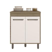 Balcão 2 Portas 70cm (Com Tampo) Barcelona Carvalho Oak Off White - SSX Multicoisas