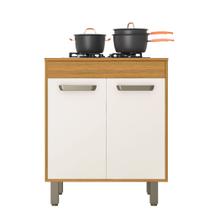 Balcão 2 Portas 70cm com Tampo Malta Freijó/Off Acetinado - Poliman