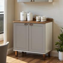 Balcão 2 Portas Americano Provençal 100% MDF com Tampo Iluminata Cinza/Branco/Fendi/Ébano Balcão 2 Portas Americano Provençal 100% MDF com Tampo Iluminata Cinza/Branco/Fendi/Ébano