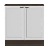 Balcao 2 Portas Com Tampo 80cm 12524x17510 Unna Nogueira Branco PLN