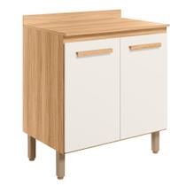 Balcão 2 Portas (Com Tampo) 80cm Intenza Freijo/Off White Cristal - SSX Multicoisas Balcão 2 Portas (Com Tampo) 80cm Intenza Freijo/Off White Cristal - SSX Multicoisas