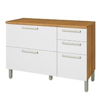 Balcão 2 Portas e 3 Gavetas Burguesa Premium 120cm Cozinha Modulada Nesher