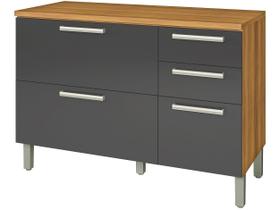 Balcão 2 Portas e 3 Gavetas Burguesa Premium 120cm Cozinha Modulada Nesher