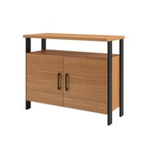 Balcão 2 Portas Industrial Freijó/Preto - Dalla Costa Balcão 2 Portas Industrial Freijó/Preto - Dalla Costa