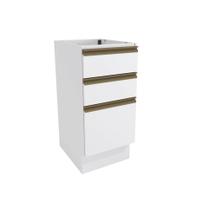 Balcão 3 Gavetas Kappesberg Celeste 100% Mdf Branco 40cm Balcão 3 Gavetas Kappesberg Celeste 100% Mdf Branco 40cm
