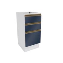 Balcão 3 Gavetas Kappesberg Celeste 100% MDF Branco/Azul Profundo 40cm Balcão 3 Gavetas Kappesberg Celeste 100% MDF Branco/Azul Profundo 40cm