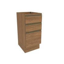 Balcão 3 Gavetas Kappesberg Celeste 100% Mdf Nogueira 40cm