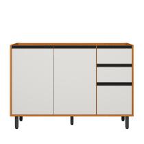 Balcão 3 Portas 2 Gavetas (Com Tampo) 120cm Ravena Freijo Uv Off Acetinado - SSX Multicoisas