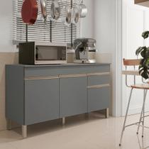 Balcao 3 portas c/ gaveteiro 1,50 Line C/ Tampo Gris