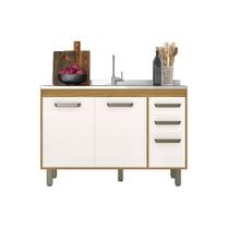 Balcão 3 Portas e 2 Gavetas 120cm (Sem Tampo) Malta Freijo Off Acetinado - SSX Multicoisas Balcão 3 Portas e 2 Gavetas 120cm (Sem Tampo) Malta Freijo Off Acetinado - SSX Multicoisas