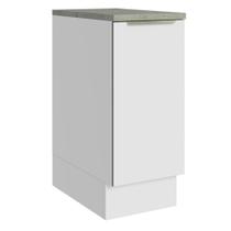 Balcão 35 cm 1 Porta Branco/Branco Veludo Lux Madesa