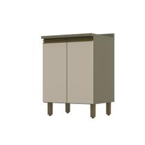 Balcão 60cm com Tampo 2 Portas Connect Henn - Duna/Cristal