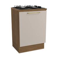Balcão 60cm para Cooktop 1 Porta Botanic Kappesberg - Nogueira/Fendi
