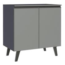 Balcão 80 Cm 2 Portas Com Pés Cinza Nice Madesa Cinza