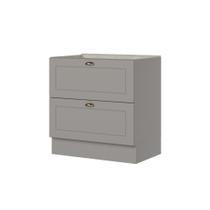 Balcão 80cm com 02 Gavetas Cozinha Americana C371 Cinza - Henn