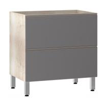 Balcão 80cm Misto Basculante Luci Legno Crem e Cinza Puro