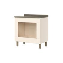 Balcão 80cm para Cooktop e Forno de Embutir com Tampo Connect Henn - Off White/Duna