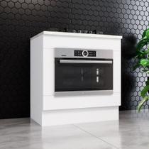 Balcão 80cm para Forno de Embutir e Cooktop com Tampo Americana Henn - Branco HP Fosco/Calcare