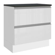 Balcão Acordes Glamy 100% MDF 80cm 2 Gavetas Branco Madesa