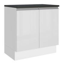 Balcão Acordes Glamy 100% MDF 80cm 2 Portas Branco Madesa Balcão Acordes Glamy 100% MDF 80cm 2 Portas Branco Madesa