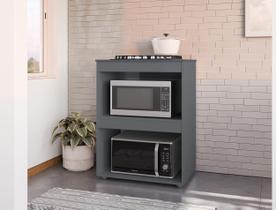 Balcão Adriana para Cooktop 4 ou 5 Bocas Cinza Ajl Móveis