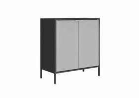 Balcão Alto Multiúso Itatiaia Smart - 2 Portas - Preto c/ Cinza Matte