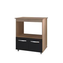 Balcão Angela Multiuso P/ Forno E Microondas Compacto Savana Preto