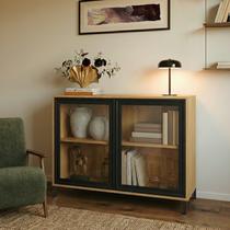 Balcão Aparador 2 Portas de Vidro e 1 Prateleira Bmu150 Balcão Aparador 2 Portas de Vidro e 1 Prateleira Bmu150