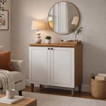 Balcão Aparador 2 Portas em Mdf Linha Essência Frise Estilo Americano