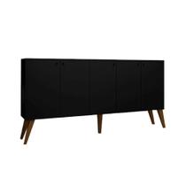 Balcao Aparador 5 Portas Preto Casa Mobilia