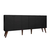 Balcão Aparador Buffe Retro 6 Pts Preto Guatemala Casa Mobilia