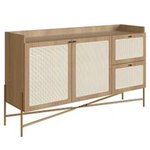 Balcão Aparador Buffet 2 Portas Pé Metal Arlo A10 Hanover/Dourado - Mpozenato Balcão Aparador Buffet 2 Portas Pé Metal Arlo A10 Hanover/Dourado - Mpozenato