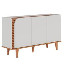 Balcão Aparador Buffet 3 Portas 136 Cm Jurere Colibri Off White Matte Freijo Balcão Aparador Buffet 3 Portas 136 Cm Jurere Colibri Off White Matte Freijo