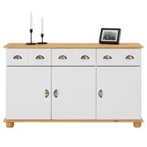 Balcão Aparador Buffet 3 Portas 3 Gavetas Madeira Branco Freijó Colmar Balcão Aparador Buffet 3 Portas 3 Gavetas Madeira Branco Freijó Colmar