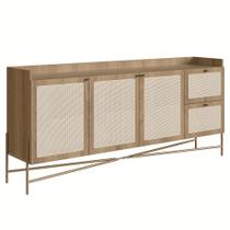 Balcão Aparador Buffet 3 Portas Pé Metal Arlo A10 Hanover/Dourado - Mpozenato Balcão Aparador Buffet 3 Portas Pé Metal Arlo A10 Hanover/Dourado - Mpozenato