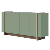 Balcão Aparador Buffet 4 Portas 160cm Barcelona C05 Hortelã/Amêndoa - Mpozenato