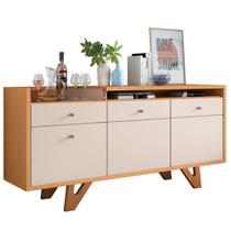 Balcão Aparador Buffet Ellora H01 Off White/Cinamomo - Mpozenato Balcão Aparador Buffet Ellora H01 Off White/Cinamomo - Mpozenato