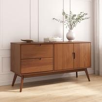 Balcao Aparador Buffet Madeira Maciça 2 Portas 2 Gavetas Tivoli