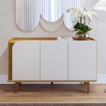 Balcão Aparador Buffet Minimalista 3 portas com Detalhe Lateral Ripado 136cm Colibri Balcão Aparador Buffet Minimalista 3 portas com Detalhe Lateral Ripado 136cm Colibri